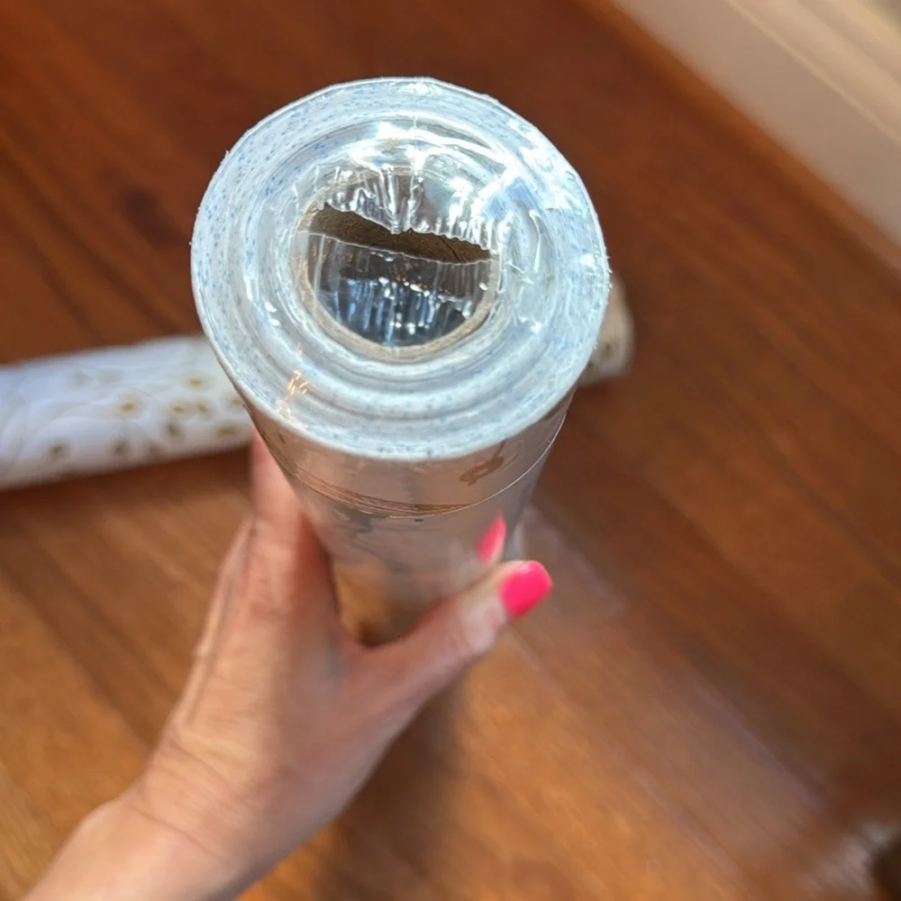 NEW- 2 White and Gold Peel and Stick Wallpaper Rolls